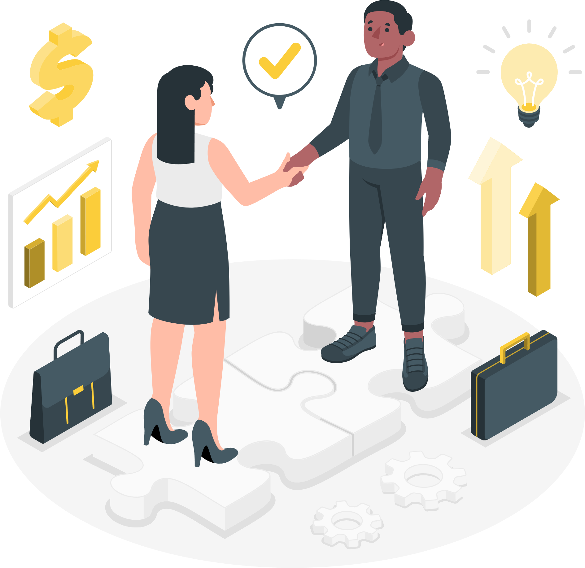 Handshake partnership illustration