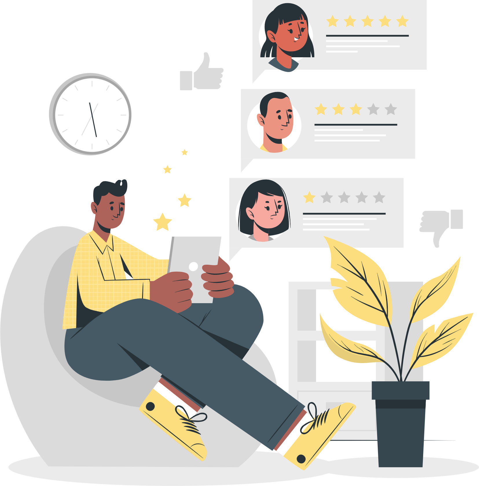 Illustration of a sales chart and graph